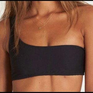 one shoulder black bsuit tip